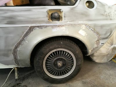 Outer arch repair panel fully welded in place.