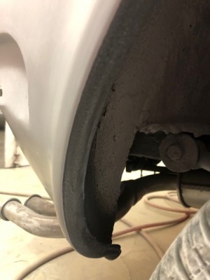 Rear wheel arches receive stoneguard before final paint