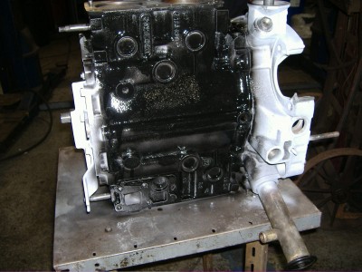 Engine block cleaned, degreased and repainted.